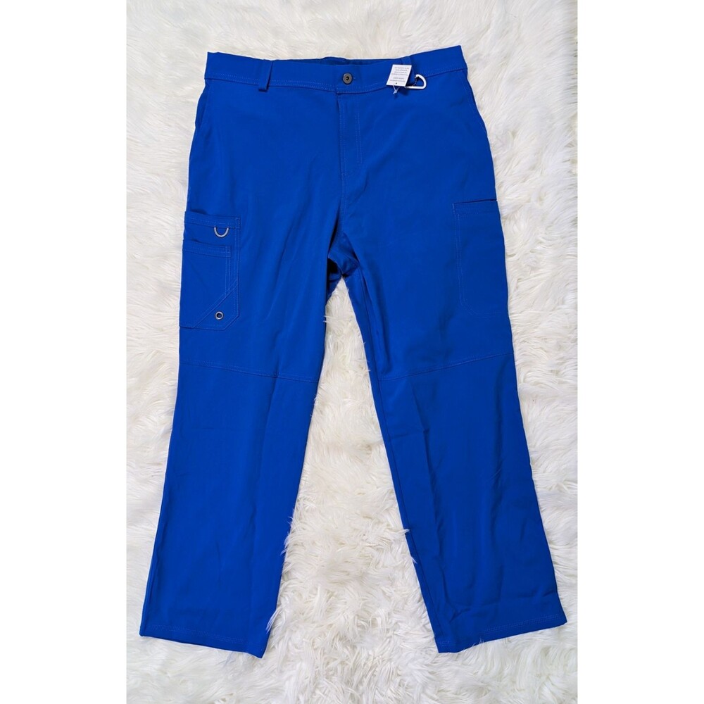 Infinity Cherokee Blue Cargo Scrub Pants Womens L Stretch Moisture Wicking CK200